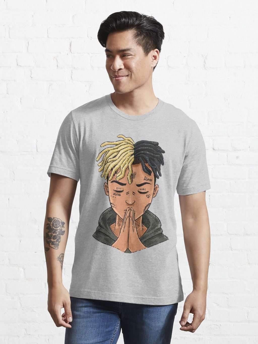 ssrcoslim fit t shirtmensheather greyfronttall three quarter2000x2000 10 - XXXTentacion Merch
