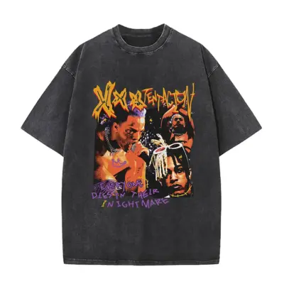 Purple Text XXXTentacion Mineral Wash T-shirt