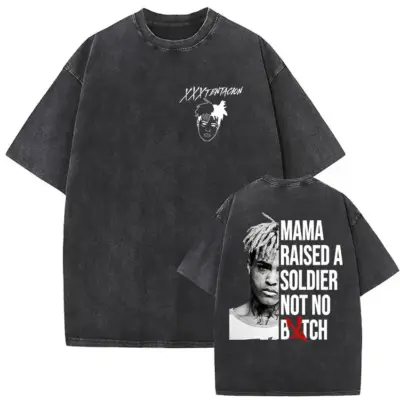 Mama Raised A Soldier Nit No BXtch XXXTentacion Mineral Wash T-shirt