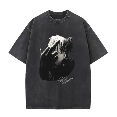 Black White Design XXXTentacion Mineral Wash T-shirt