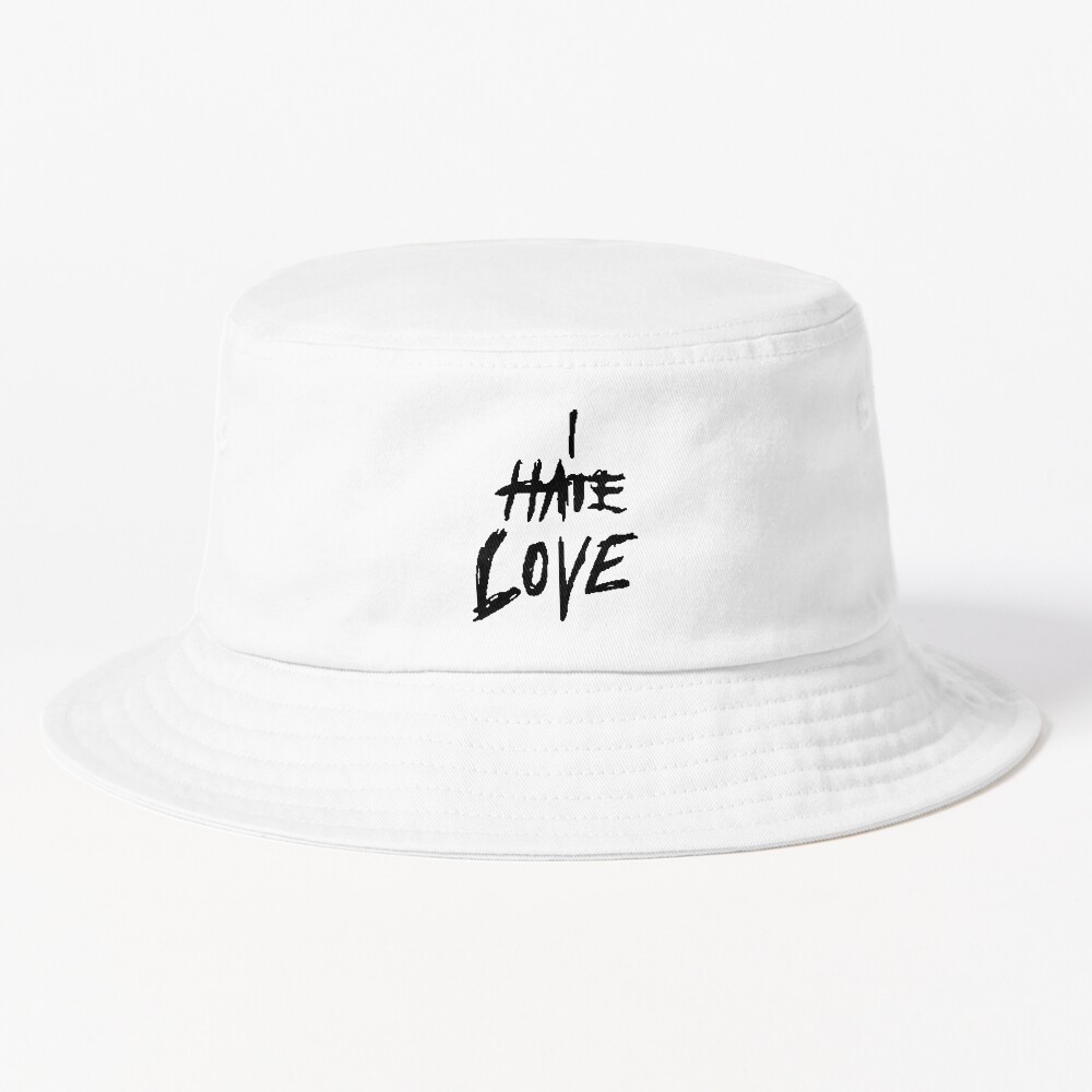 For Birthday Men Women I Hate Love Cute Photographic Bucket Hat