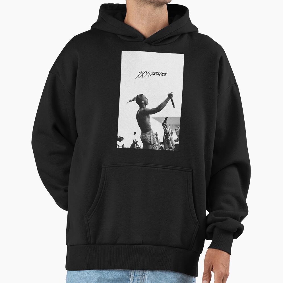 Live Concert Black And White Tentacion Poster Hoodie - Image 2