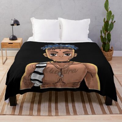 De Xxxtentation Draw Cartoon Rip Legend Rap Throw Blanket