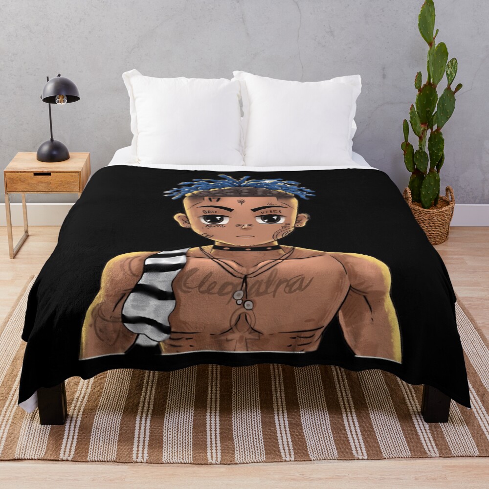 De Xxxtentation Draw Cartoon Rip Legend Rap Throw Blanket