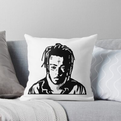 Xxxtentacion Black And White Silhouette Graphic Design Throw Pillow